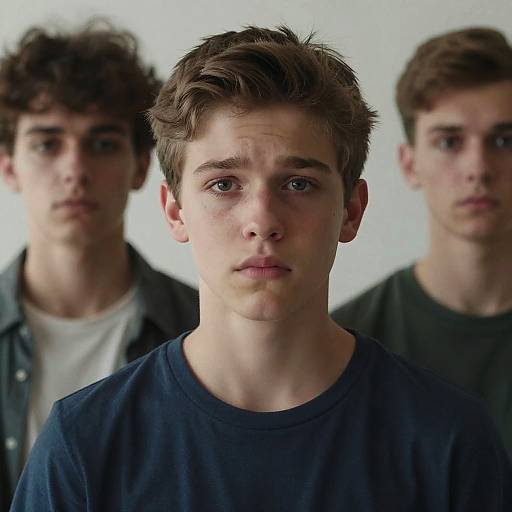Anxious Teenage Boys Portrait