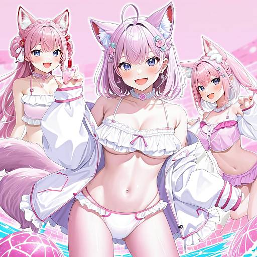 Illustration of Hakui koyori (summer), hololive in the style of Kaede (yumesaki kaede)