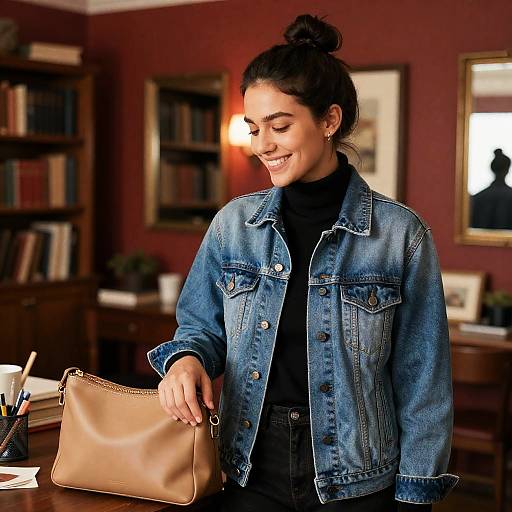 Cozy Indoor Scene with Smiling Woman