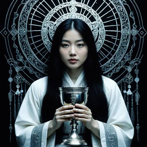 Serene Priestess with Ornate Chalice