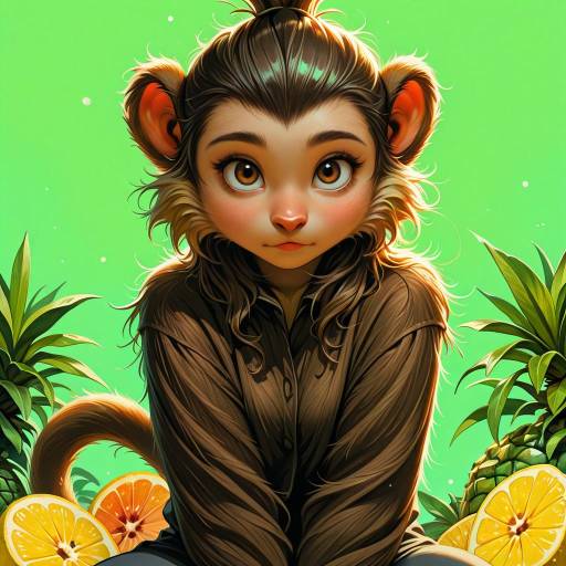 Curious Capuchin Monkey in Tropical Paradise Curious Capuchin Monkey in Tropical Paradise