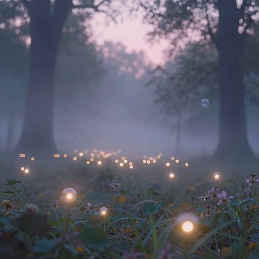 Ethereal Dreamy Misty Forestscape