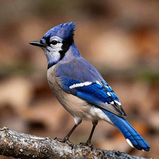 Vibrant Blue Jay on Branch