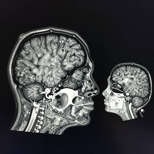 MRI Scan of Two Human Brains Facing Each Other