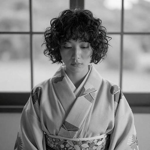 Elegant Asian Woman in Traditional Kimono