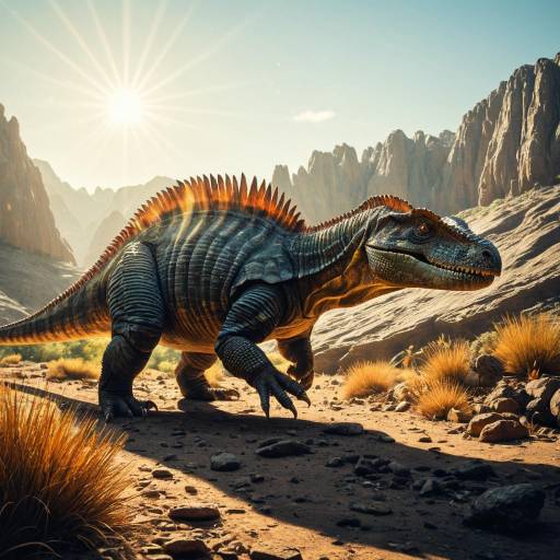 Dimetrodon in Prehistoric Desert Landscape