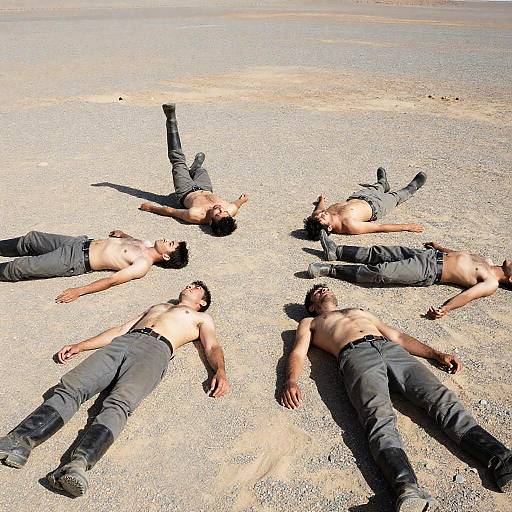 Desert Scene with Shirtless Men