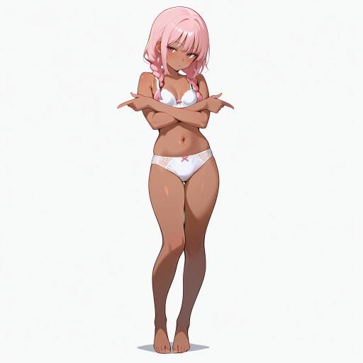 Elegant Dark-Skinned Woman in Underwear Elegant Dark-Skinned Woman in Underwear