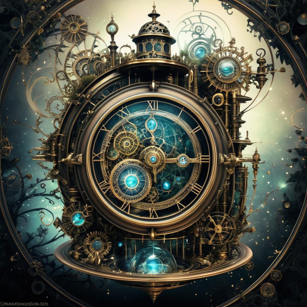 Steampunk Hourglass: A Nature's Explosion