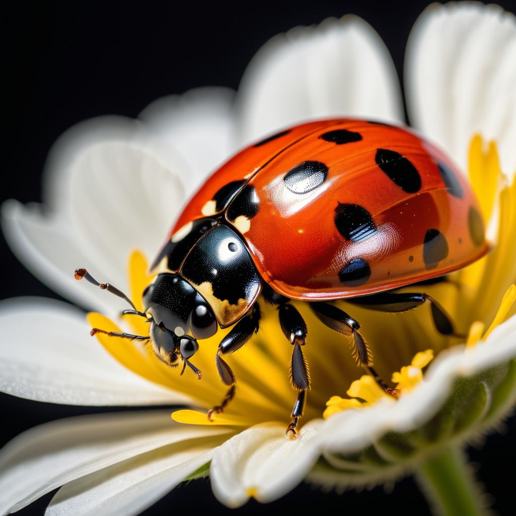 Whimsical Ladybug in Fibonacci Petals