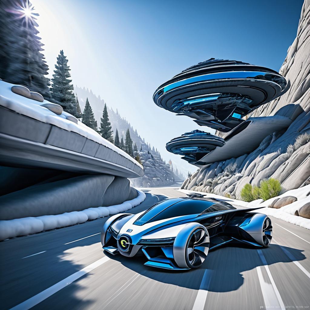 Futuristic Flying Car in Cottonwood Canyon