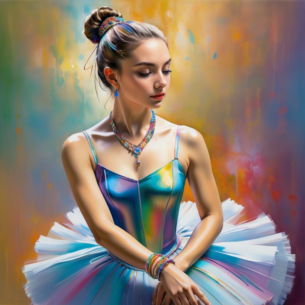 Elegant Ballerina in Degas Style