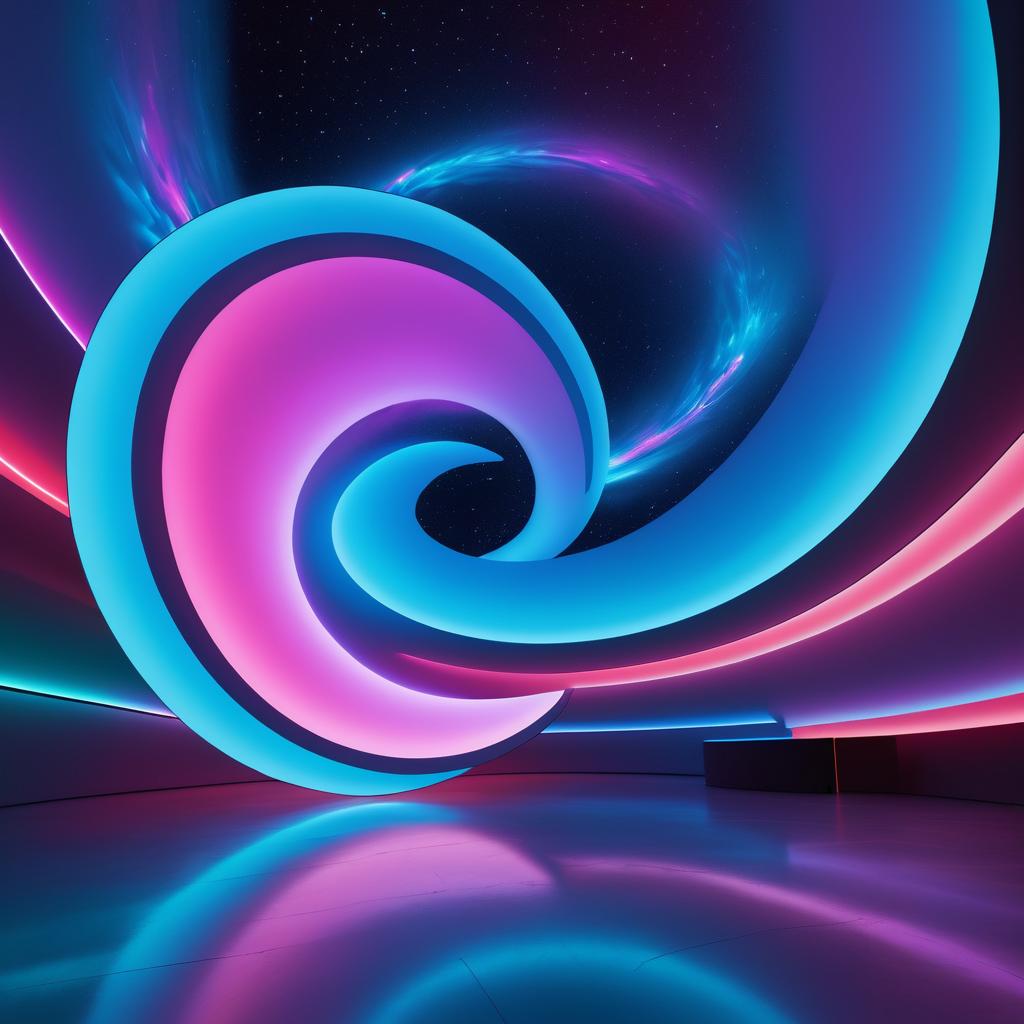 Alien Life-Form in Neon Abstraction