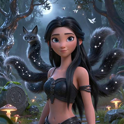 Moonlit Enchantress in an Ancient Glade