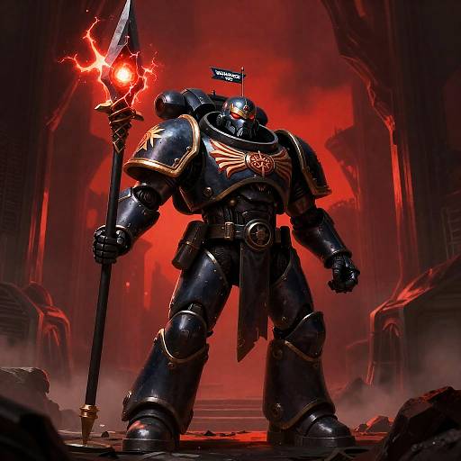 Obsidian Space Marine in Hive Cathedral