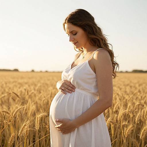 Pregnant Woman in Golden Field
