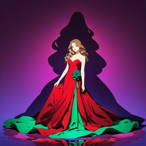Elegant Woman in Red Dress Pose Elegant Woman in Red Dress Pose