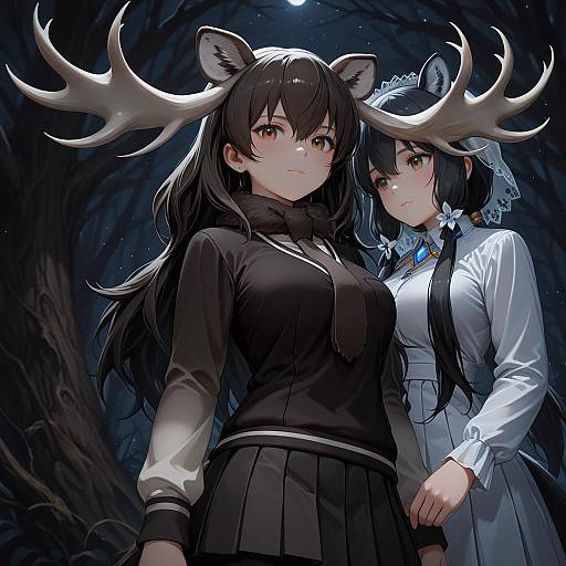 Illustration of Moose (kemono friends), kemono friends in the style of Rea loixacra