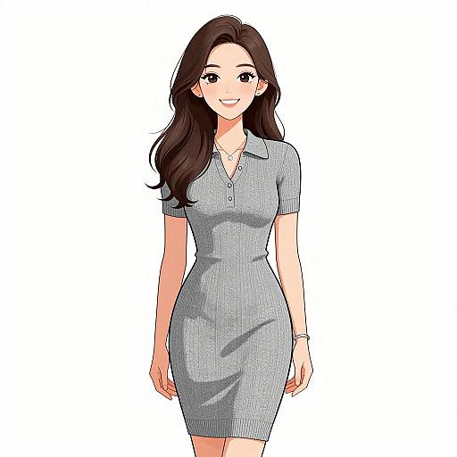 Smiling Woman in Casual Chic Dress