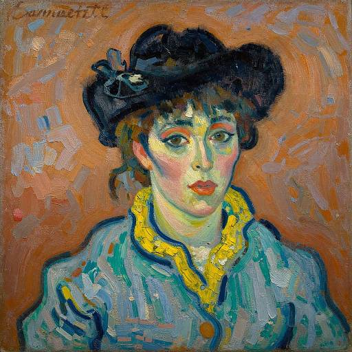 Vibrant Impressionist Woman Portrait