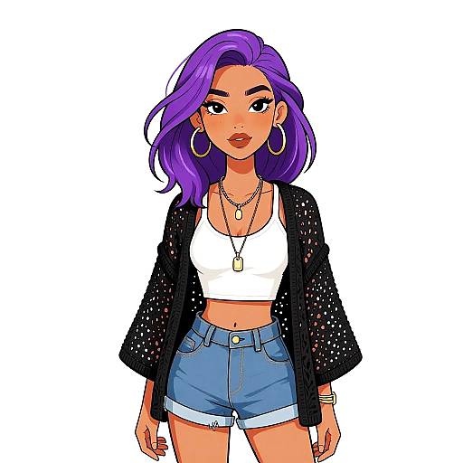 Boho Chic Woman in Stylish Outfit