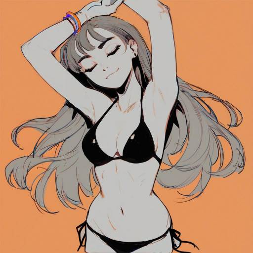 Stylish Swimsuit Sketch with Orange Theme