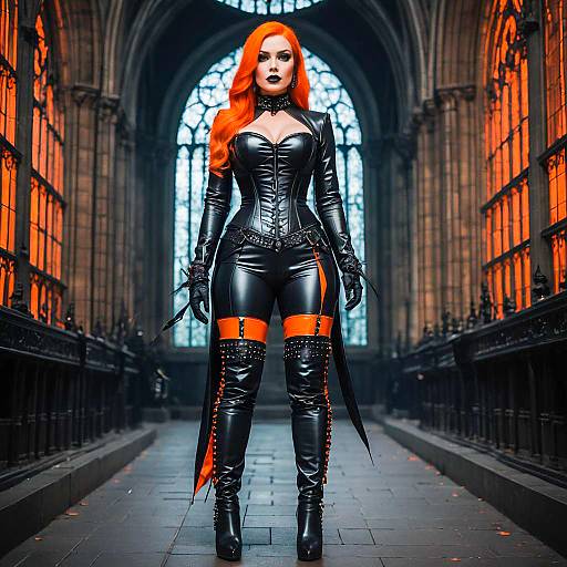 Curvy Dominatrix in Gothic Setting