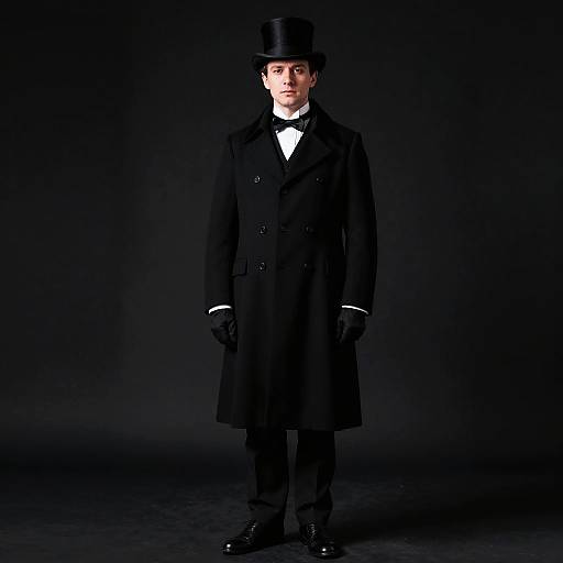 Victorian Gentleman in Black Attire