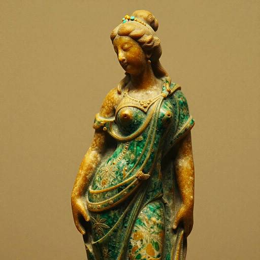 Elegant Emerald Sandstone Statue Macro