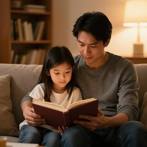 Cozy Father-Daughter Reading Moment
