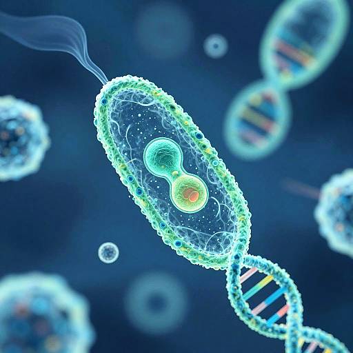 Futuristic Prokaryote in Neon Molecular Space