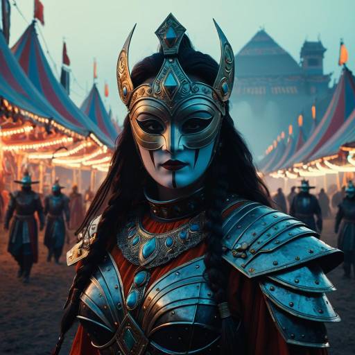 Ancient Warrior Queen in Masked Carnival