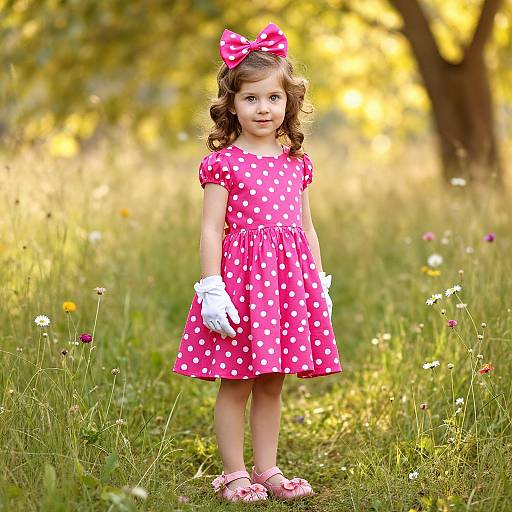 Curious Girl in Sunny Meadow