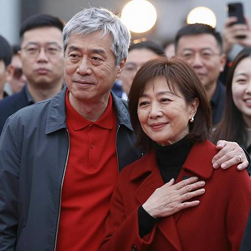 Candid Couple in a Crowded Setting