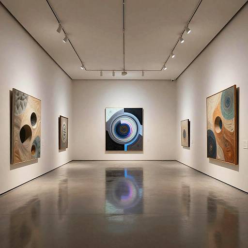 Futuristic AI Art Gallery Room