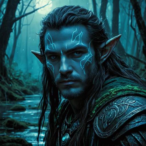 Male Half-Elf Druid in Mystical Swamp