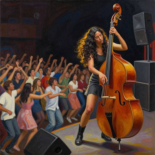Vibrant Bass Performance on Stage