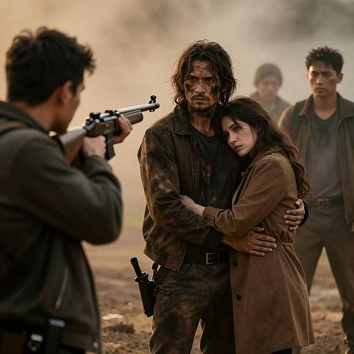 Tense Gunfight: A Moment of Desperation