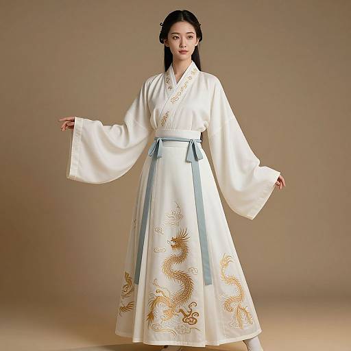Modern Hanfu with Dragon Embroidery