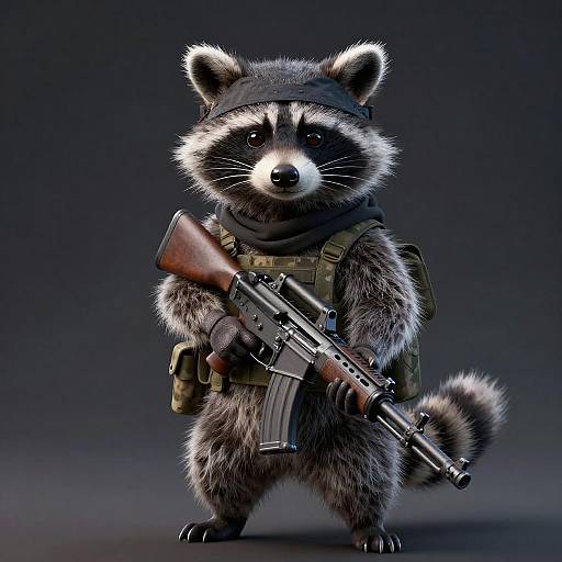 Tactical Raccoon with Assault Rifle