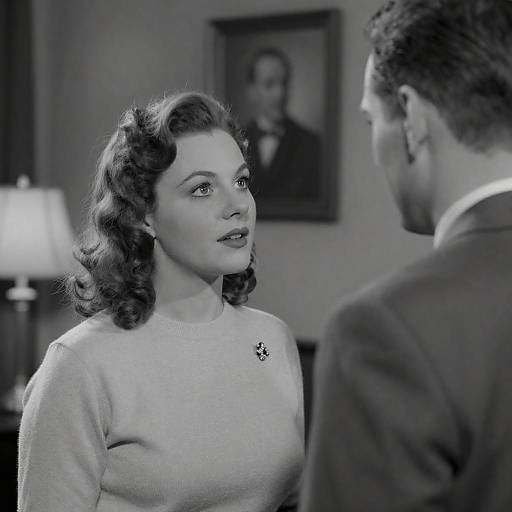 1940s Style Black and White Conversation