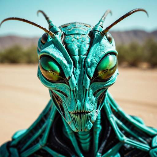 Hyperrealistic Mantis Alien Portrait