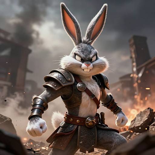 Heroic Angry Bugs Bunny Warrior