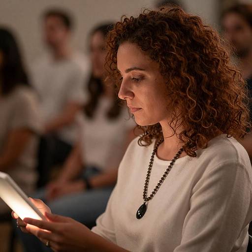 Contemplative Woman in Warm Lighting