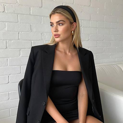 Elegant Blonde Woman in Chic Setting