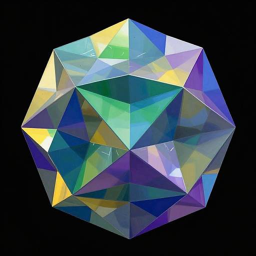 Vibrant Metallic Icosidodecahedron Sculpture
