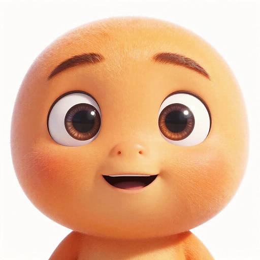 Orange Pixar-Style Character Portrait