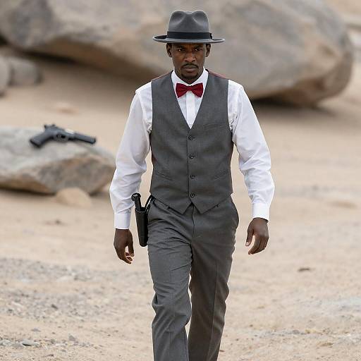 Serious Man in Desert Attire