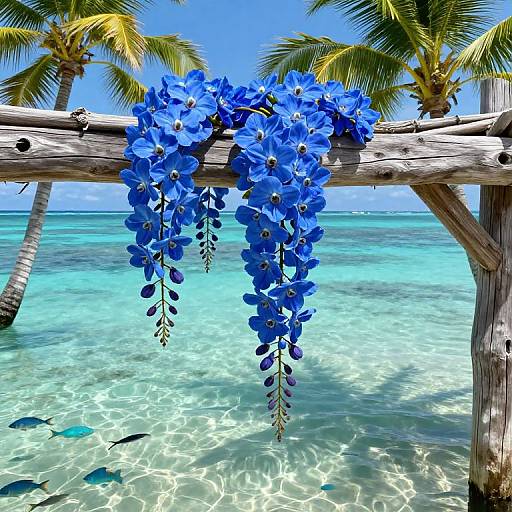 Tropical Flowers & Lagoon Paradise