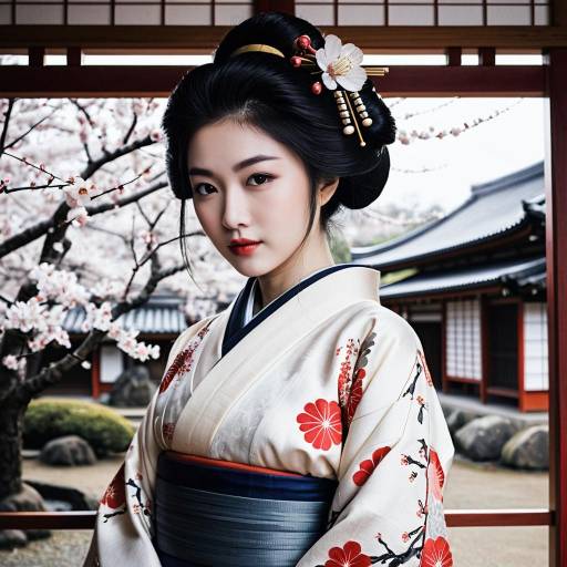 Traditional Japanese Geisha in Kimono